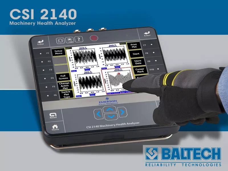 Emerson,  CSI,  BALTECH - analiza drgań,  dynamiczne wyważanie,  laserowe 